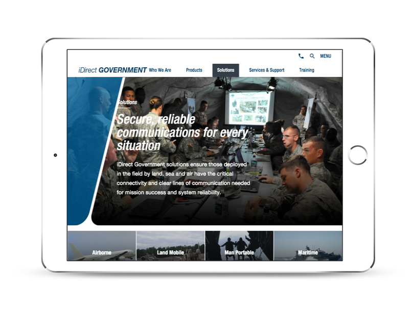 iDirect website on tablet