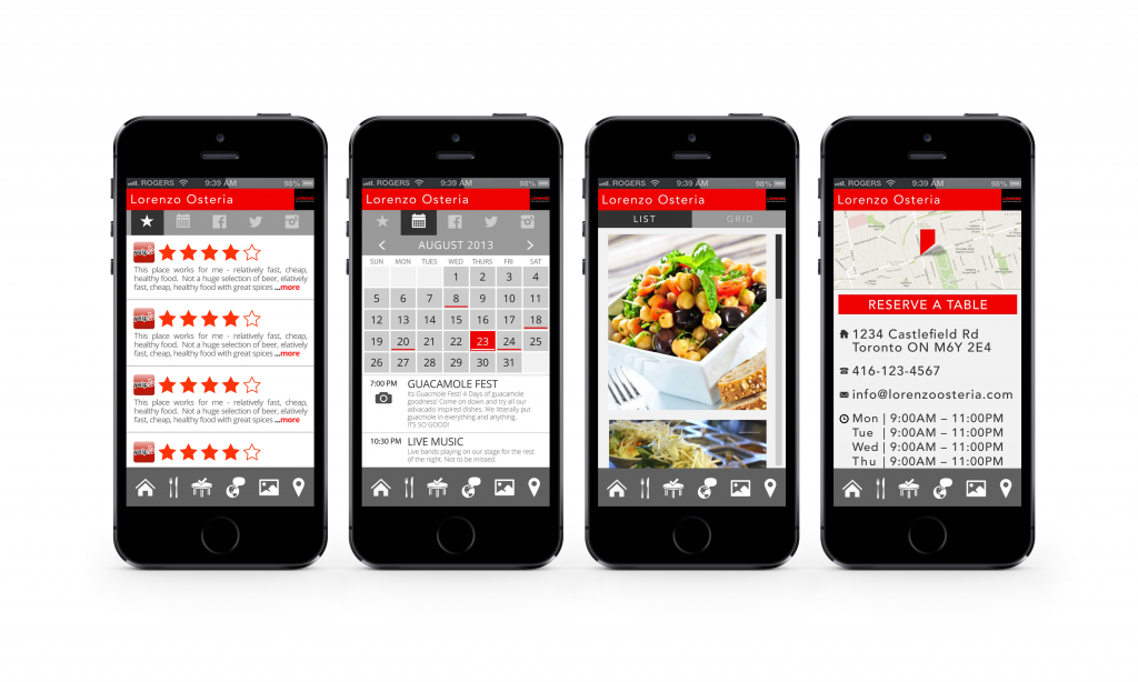 restaurant mobile website